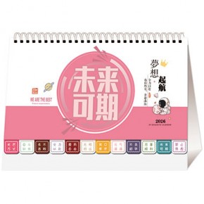 梦想起航-十四张横式时尚花边韩版台历